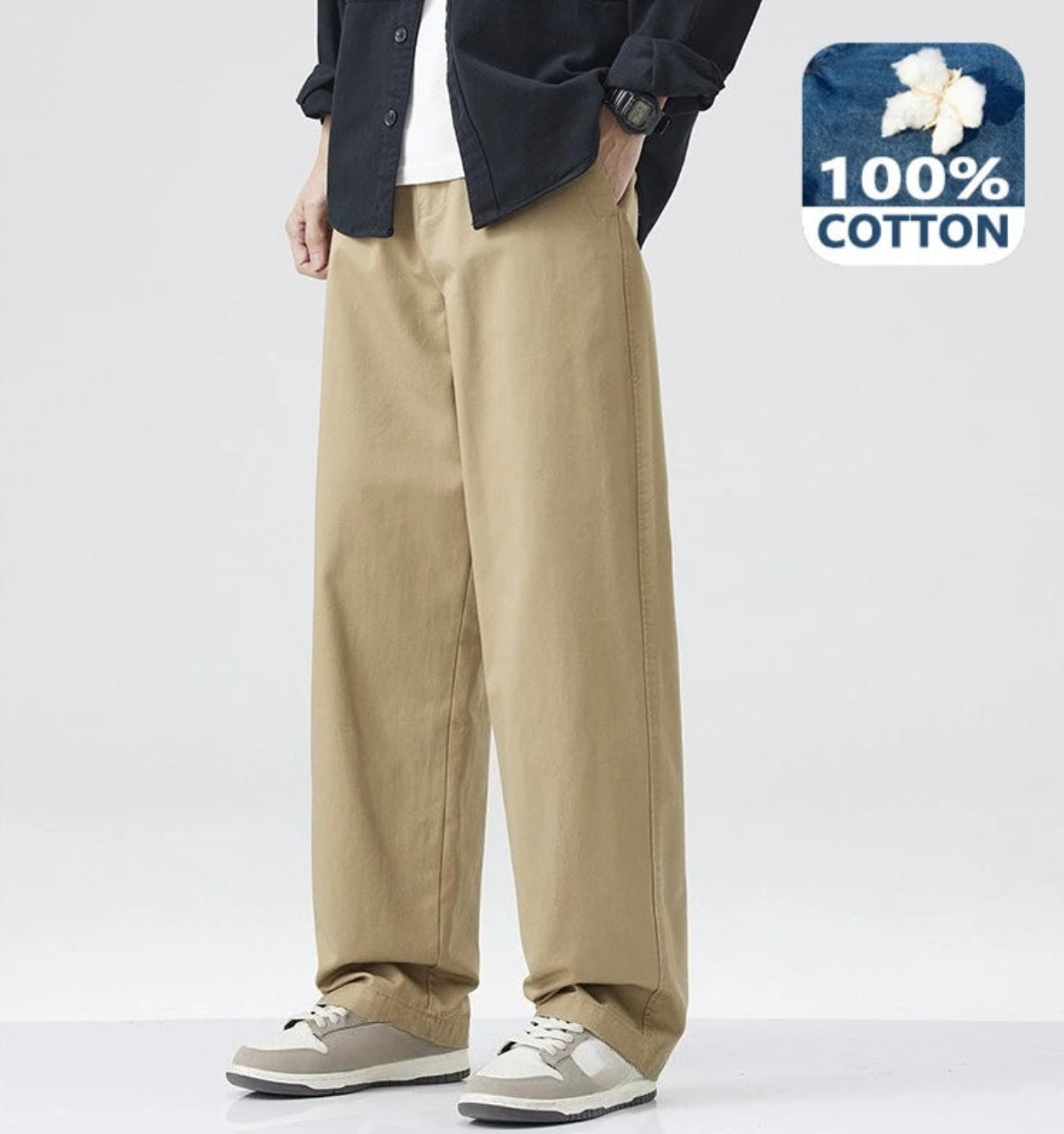 Turin Cotton Straight Pants – Herren Baumwollhose