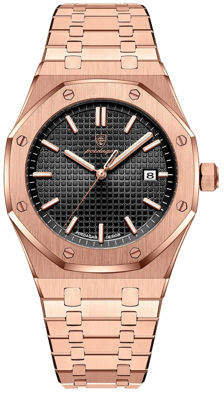 Geneva Steel Quartz – Herren Edelstahlarmbanduhr