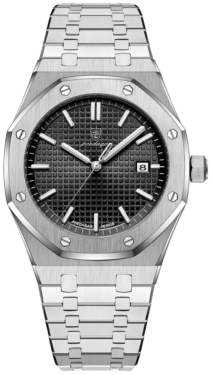 Geneva Steel Quartz – Herren Edelstahlarmbanduhr