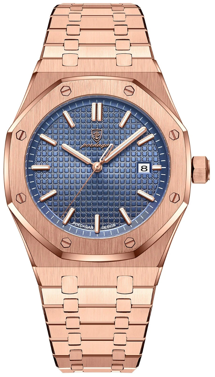 Geneva Steel Quartz – Herren Edelstahlarmbanduhr