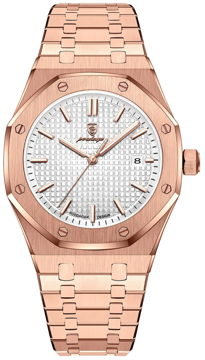 Geneva Steel Quartz – Herren Edelstahlarmbanduhr