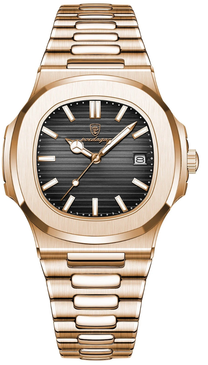 Basel Square Quartz – Herren Edelstahluhr