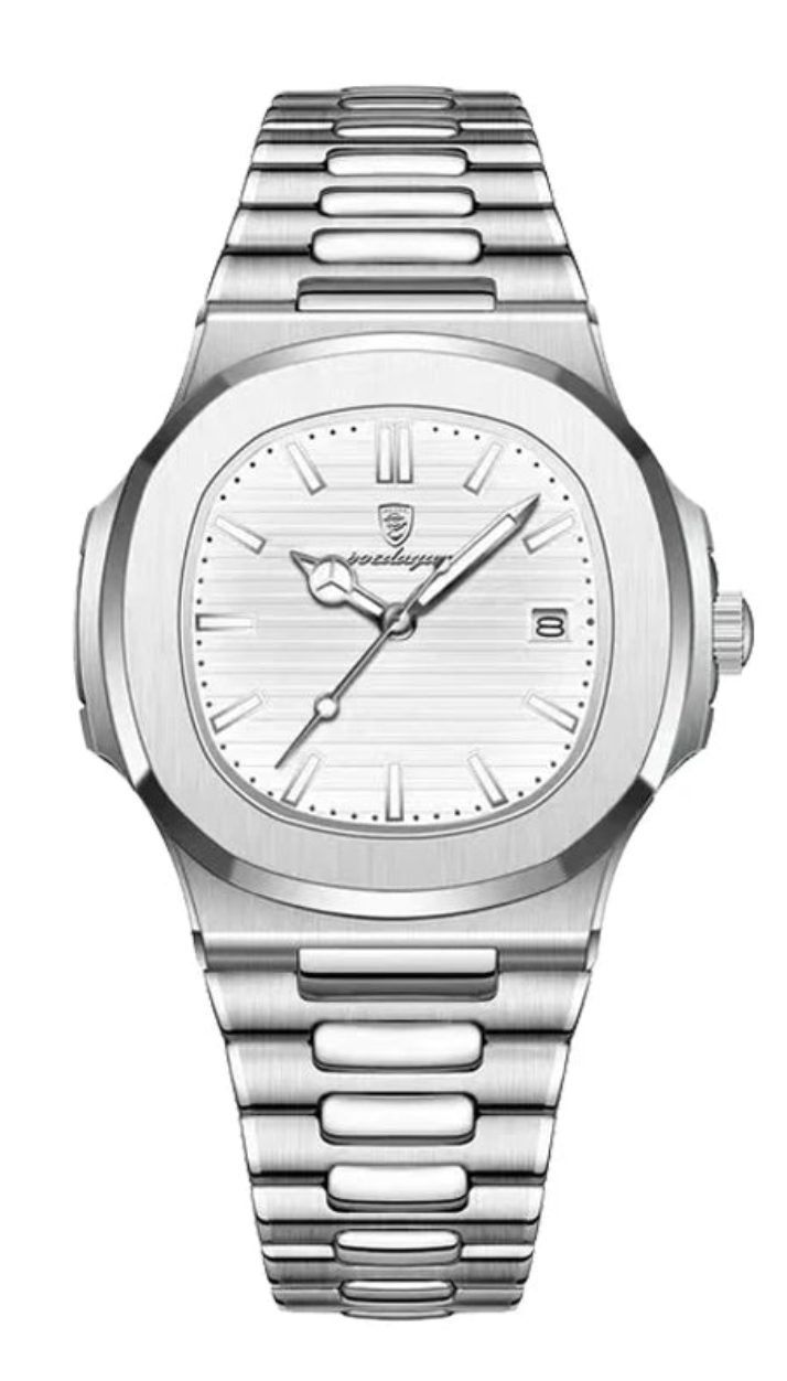 Basel Square Quartz – Herren Edelstahluhr