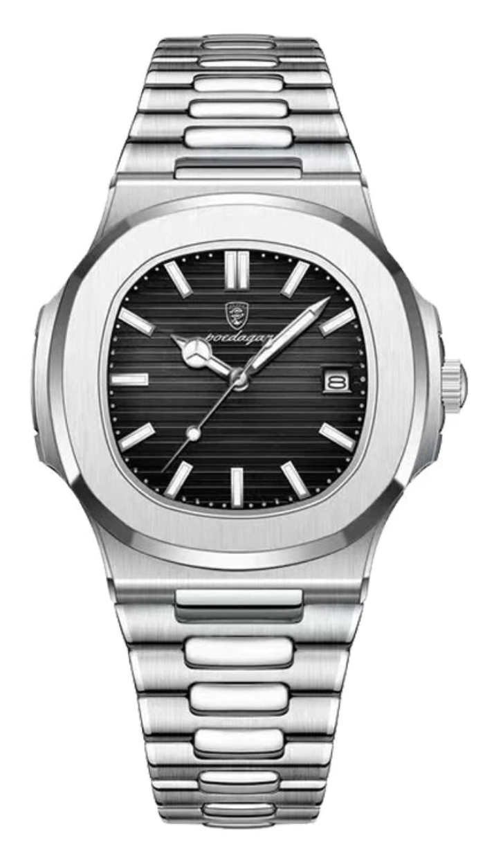 Basel Square Quartz – Herren Edelstahluhr