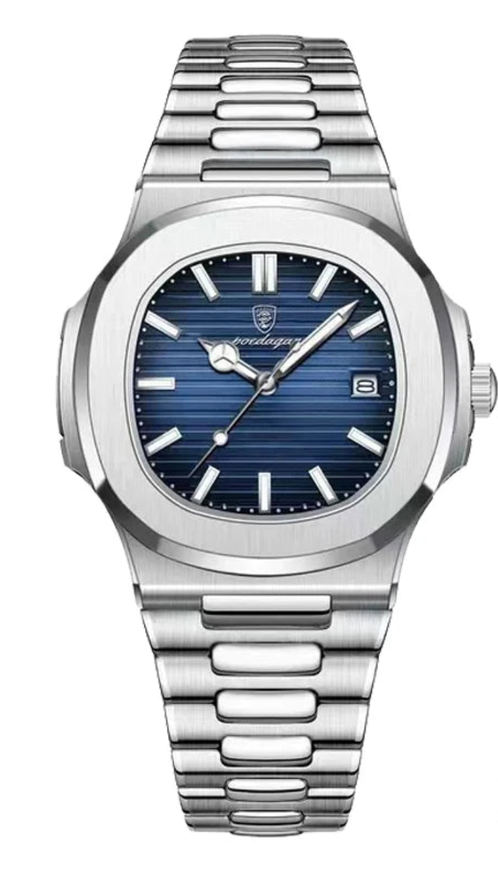 Basel Square Quartz – Herren Edelstahluhr