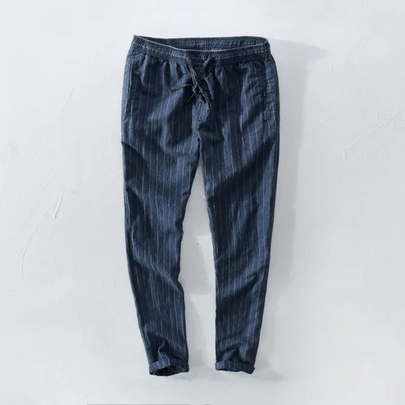 Santorini Linen Stripe Pants – Herren Leinenhose