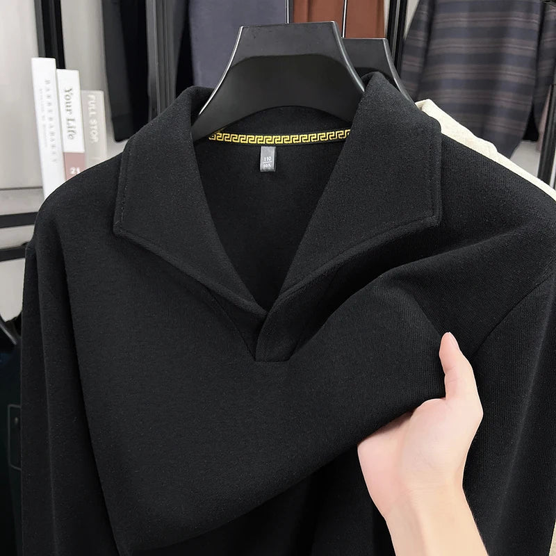 Zurich Winter Knit Polo – Herren Langarmshirt