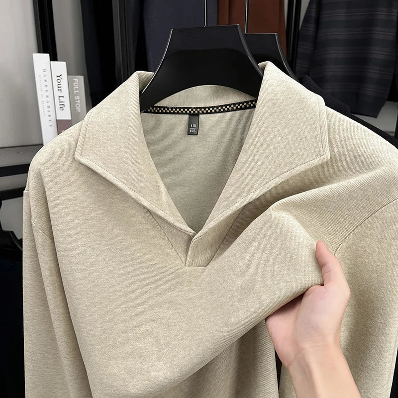 Zurich Winter Knit Polo – Herren Langarmshirt