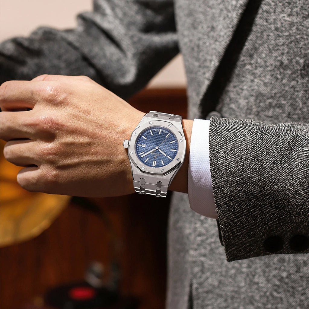 Geneva Steel Quartz – Herren Edelstahlarmbanduhr