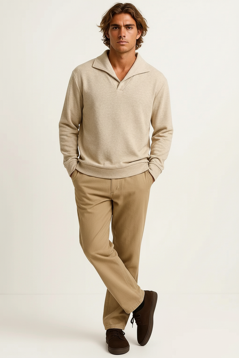 Zurich Winter Knit Polo – Herren Langarmshirt