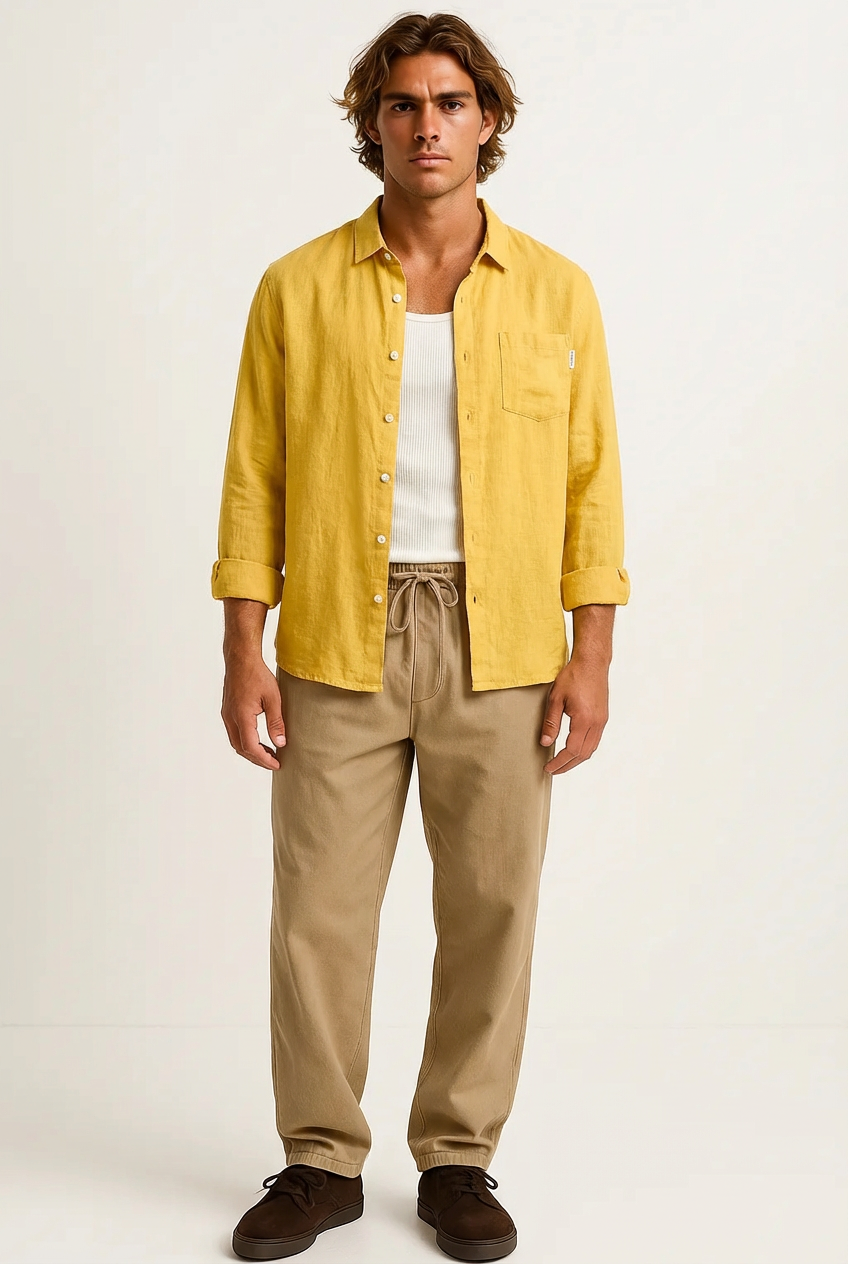 Capri Pure Linen Shirt – Herren Leinenhemd